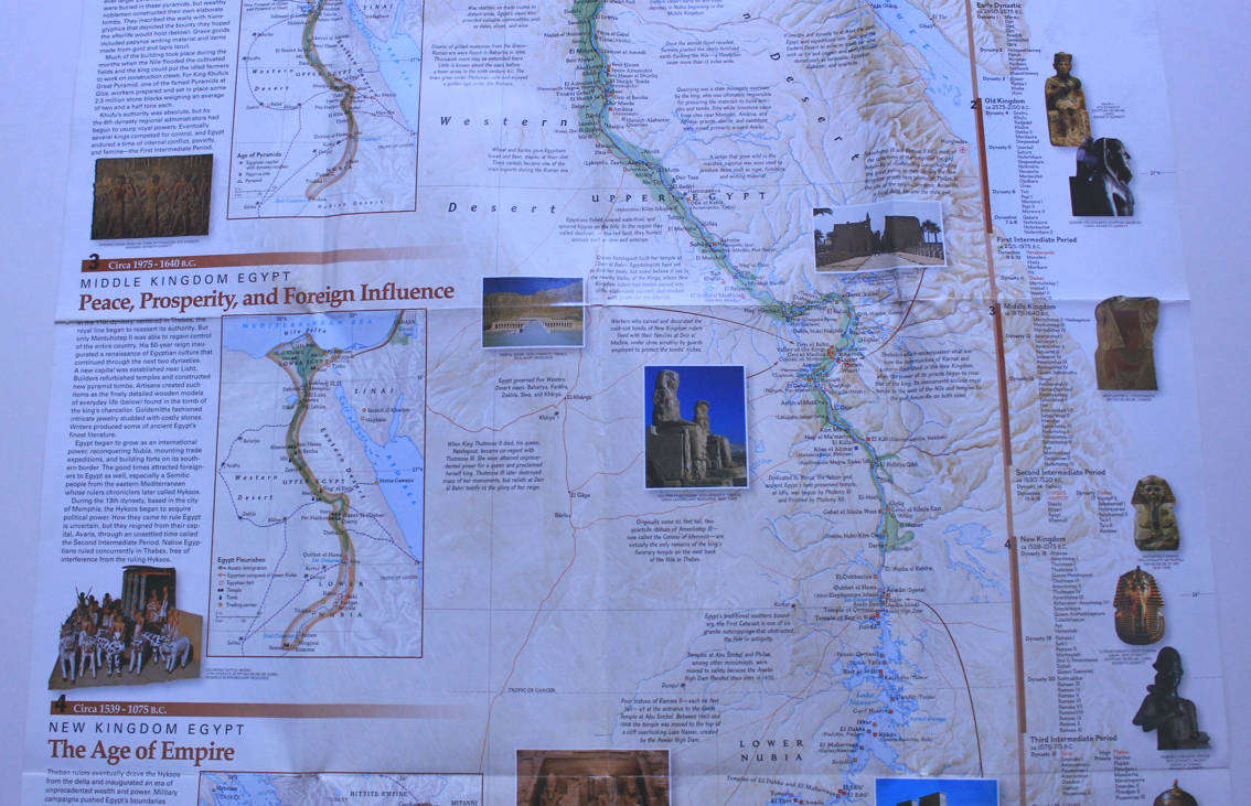 National Geographic Folded Map Ancient Egypt, April 2001