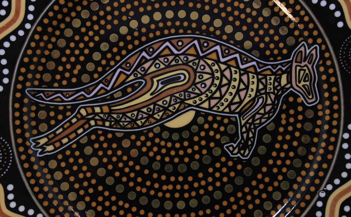 Australia First Nations Decorative Australian Kangaroo Wall Plate