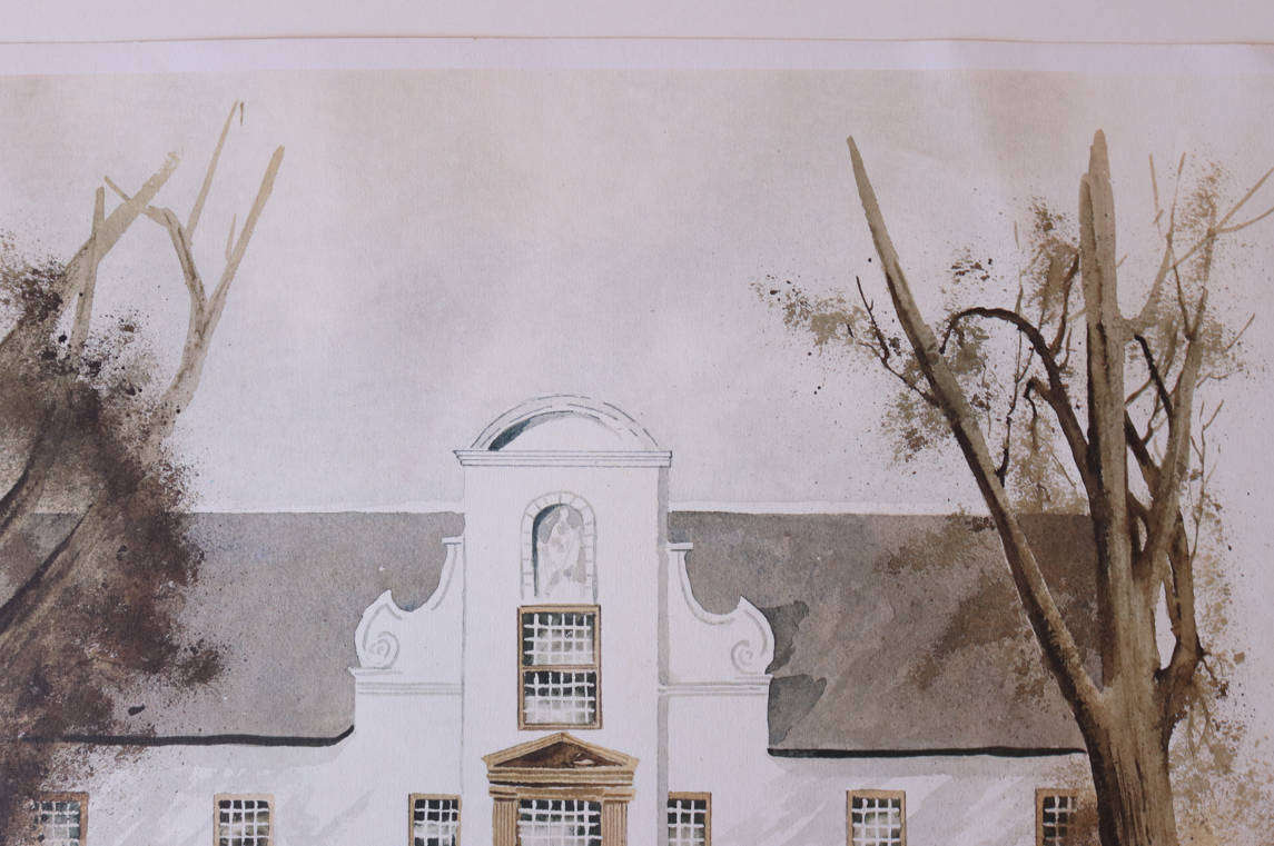 Cape Dutch Farmhouse by Johan Manefeldt Reproduction Print