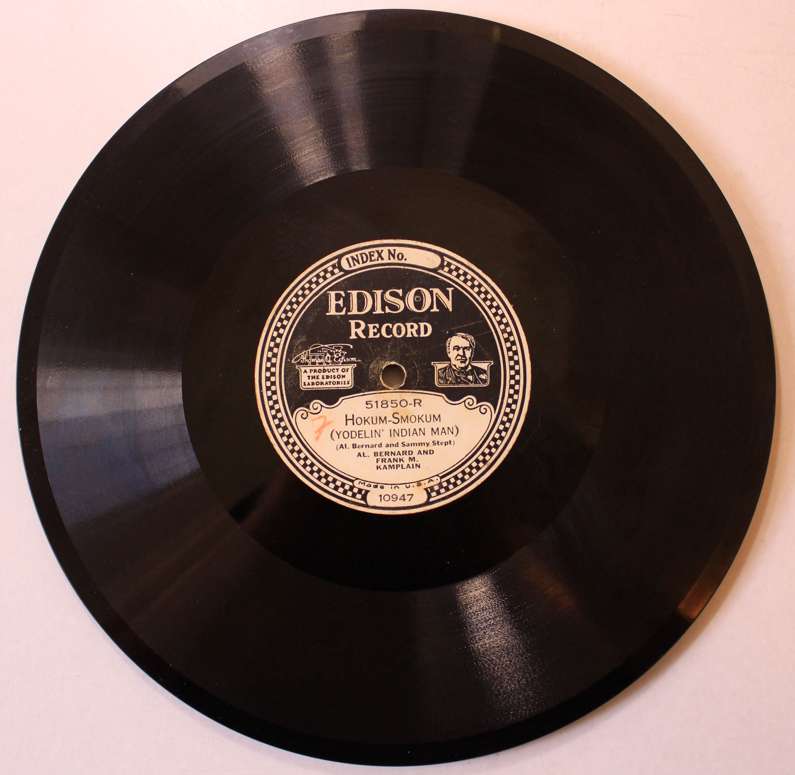 Hokum Smokum Yodelin Indian Man & In Tyrol Yodel Song by Edison 80RPM 9 13/16" Gramophone Vinyl LP