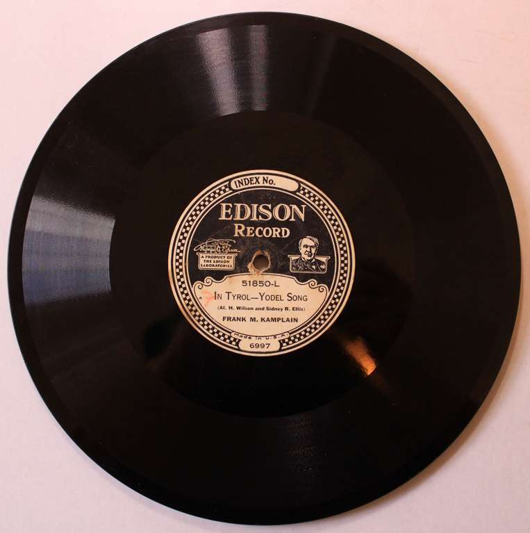 Hokum Smokum Yodelin Indian Man & In Tyrol Yodel Song by Edison 80RPM 9 13/16" Gramophone Vinyl LP