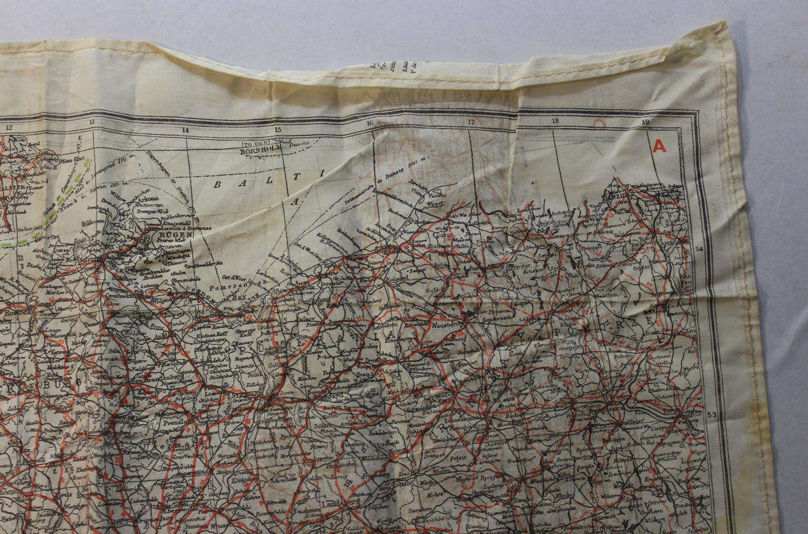 WW2 RAF and UDF Pilots Silk Escape Map Grid A/C Germany & C/A West Europe