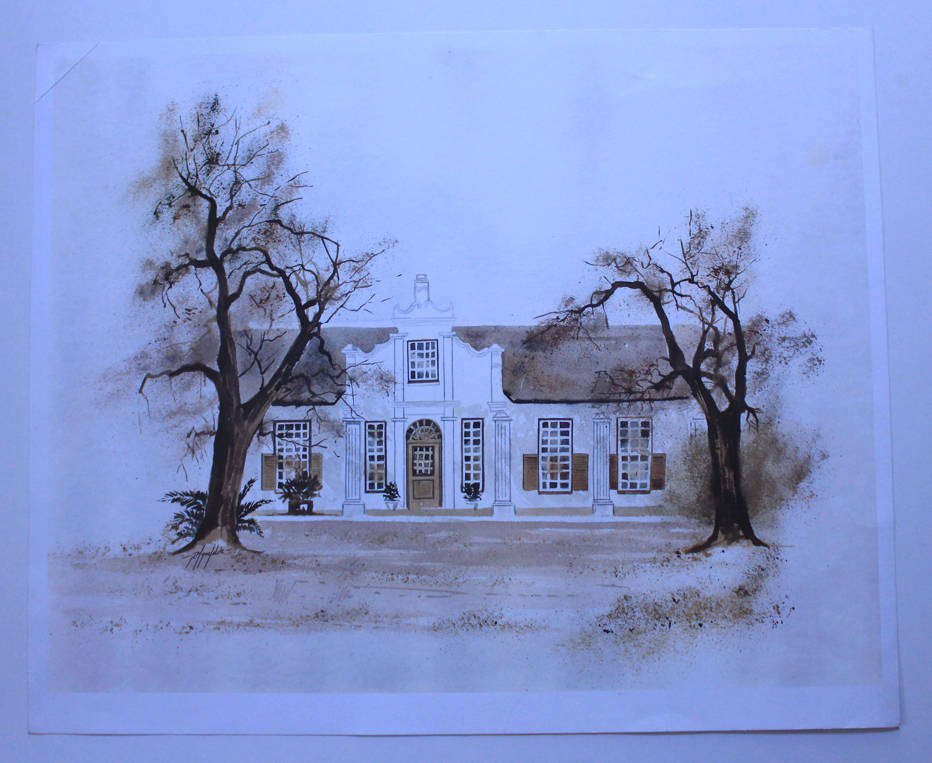 Cape Dutch Farmhouse by Johan Manefeldt Reproduction Print