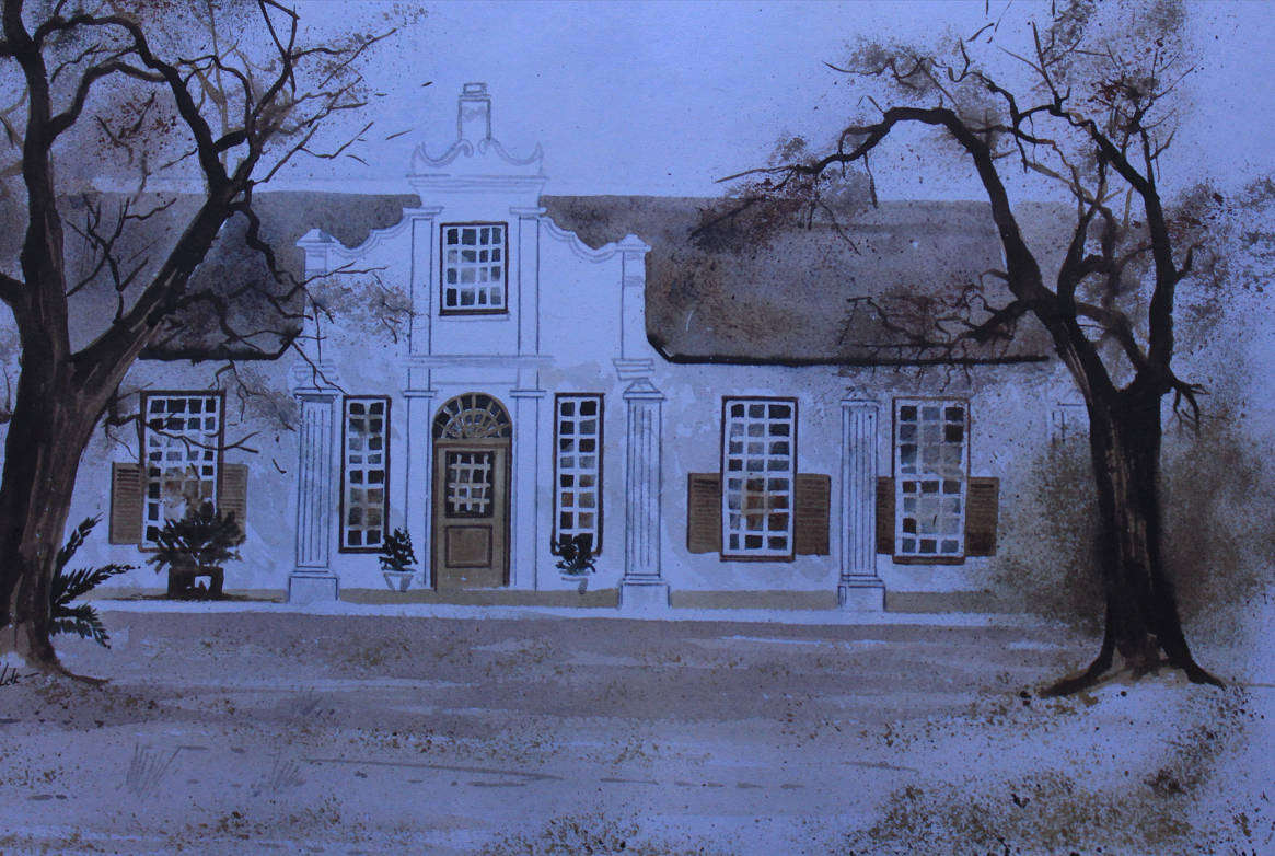 Cape Dutch Farmhouse by Johan Manefeldt Reproduction Print
