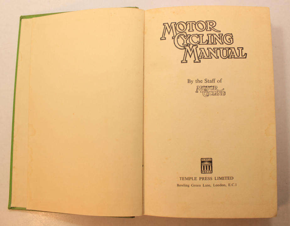 Vintage Motor Cycling Manual 1952 Hardcover Book