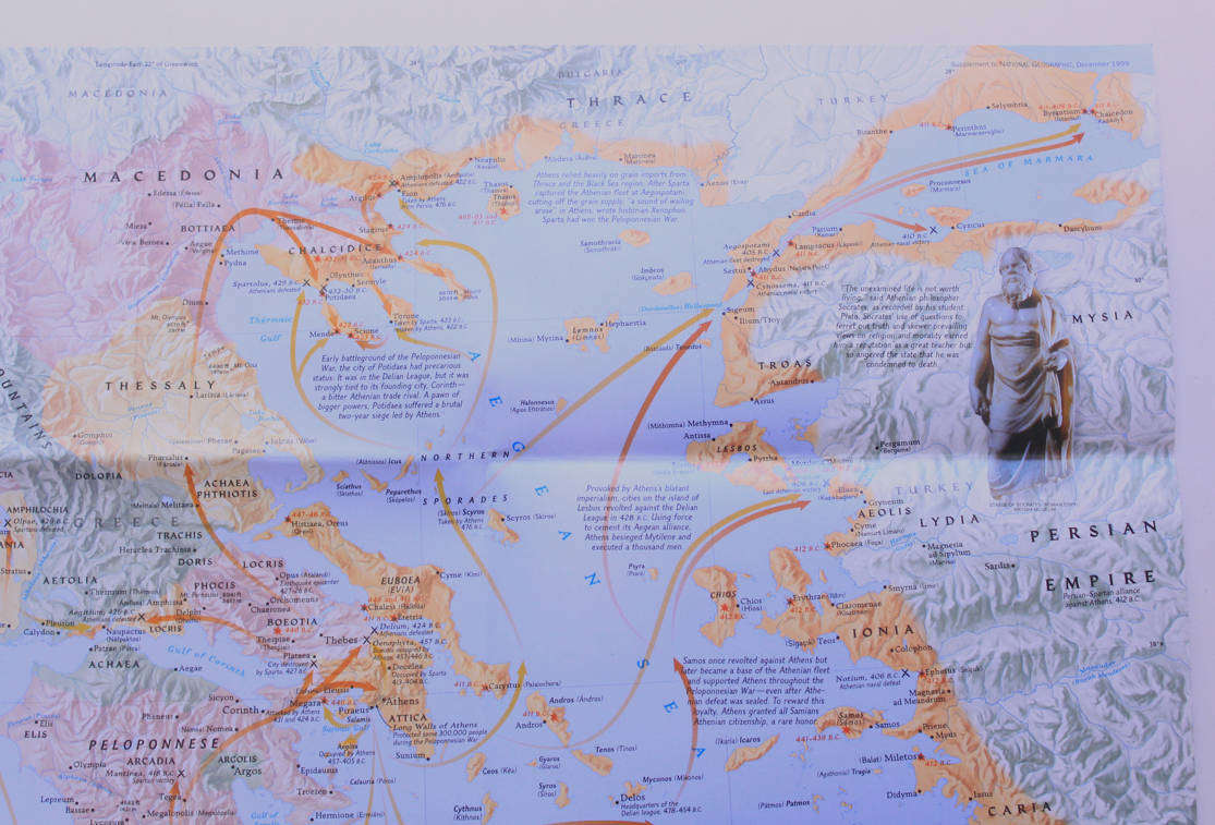 National Geographic Folded Map Ancient Greeks December 1999
