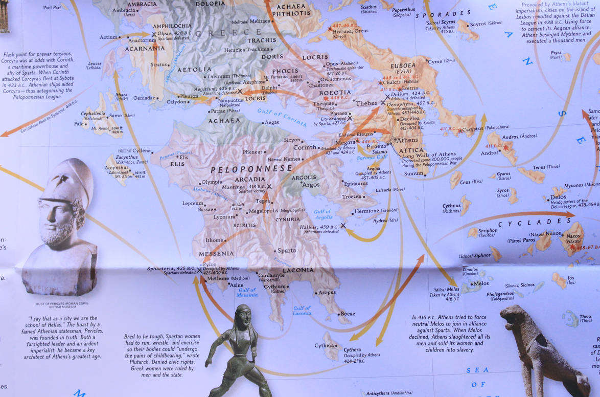 National Geographic Folded Map Ancient Greeks December 1999