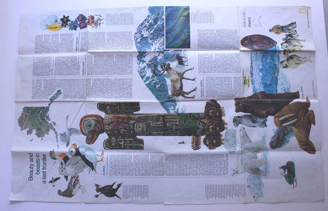 National Geographic Folded Map Alaska June 1975