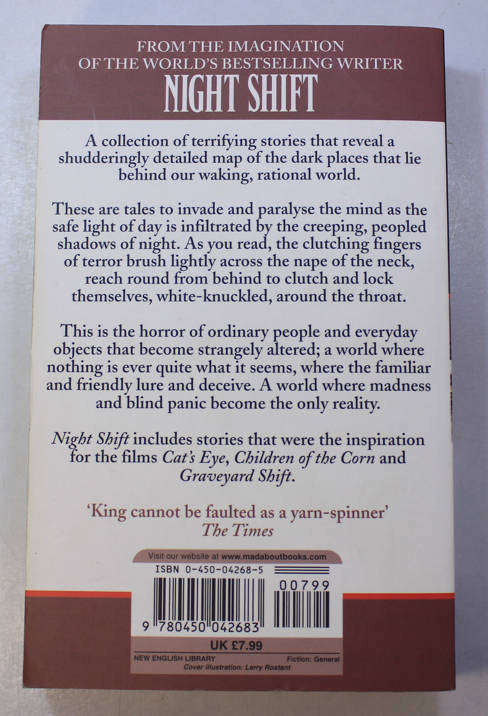 Night Shift by Stephen King Short Story Collection Softcover Book