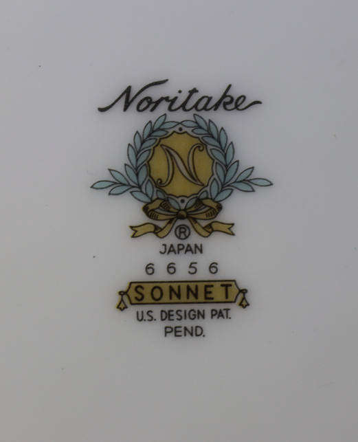 Pair of Noritake Trios (Tea Cup, Saucer and Sideplates) Sonnet Pattern 6656