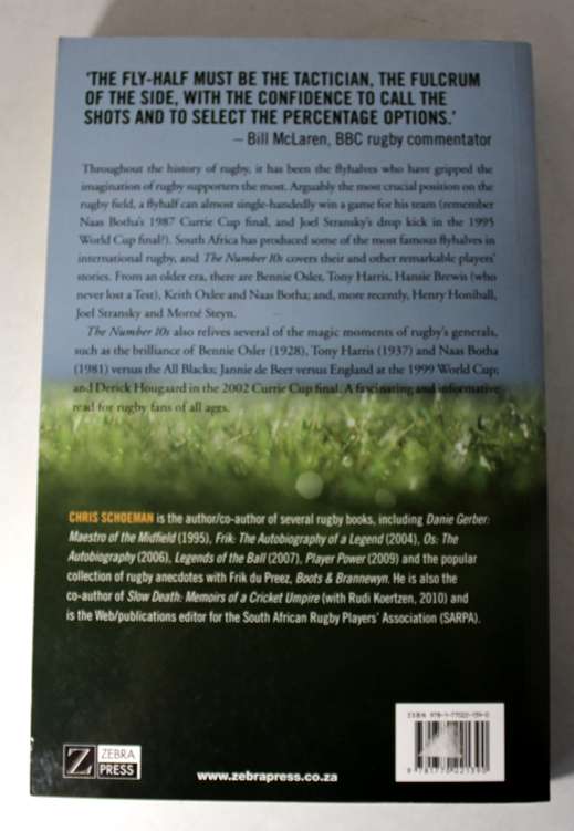 The Number 10's South Africa's Finest Flyhalves 1891 -2010 by Chris Schoeman Softcover Book