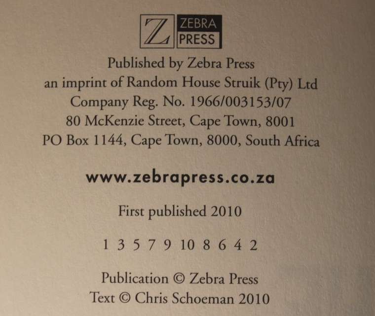 The Number 10's South Africa's Finest Flyhalves 1891 -2010 by Chris Schoeman Softcover Book