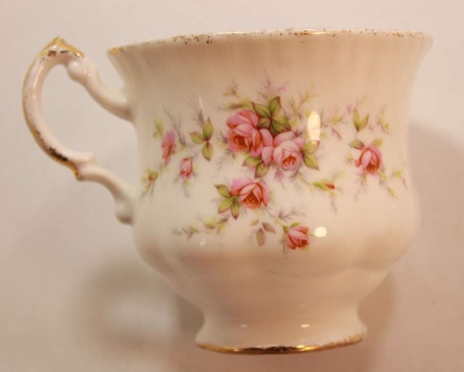 Pair of Paragon Victoriana Rose Bone China Footed Tea Cup and Saucer