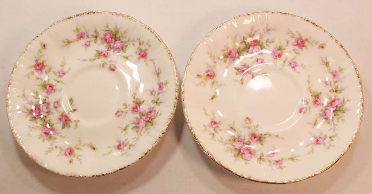 Pair of Paragon Victoriana Rose Bone China Footed Tea Cup and Saucer