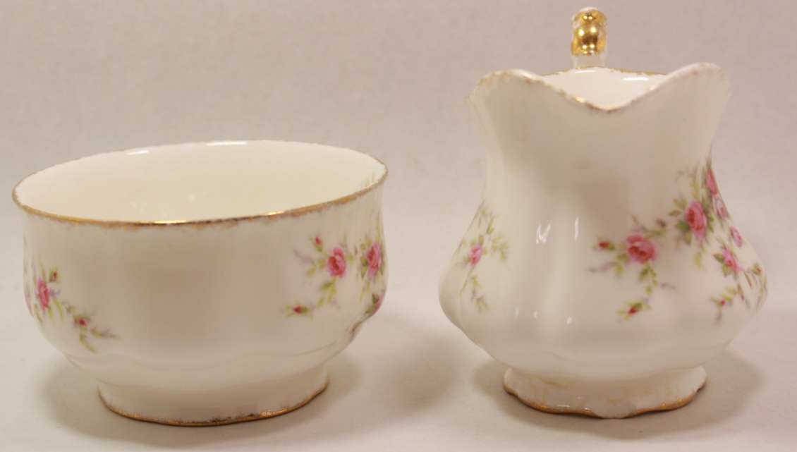 Paragon Victoriana Rose Bone China Footed Creamer and Sugar Bowl