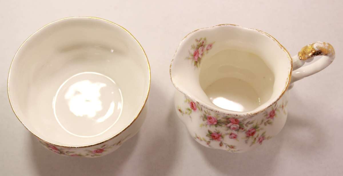 Paragon Victoriana Rose Bone China Footed Creamer and Sugar Bowl