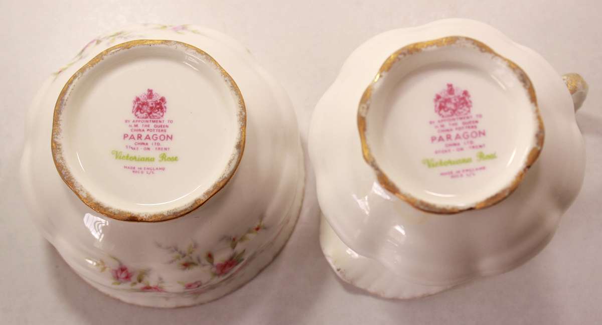 Paragon Victoriana Rose Bone China Footed Creamer and Sugar Bowl