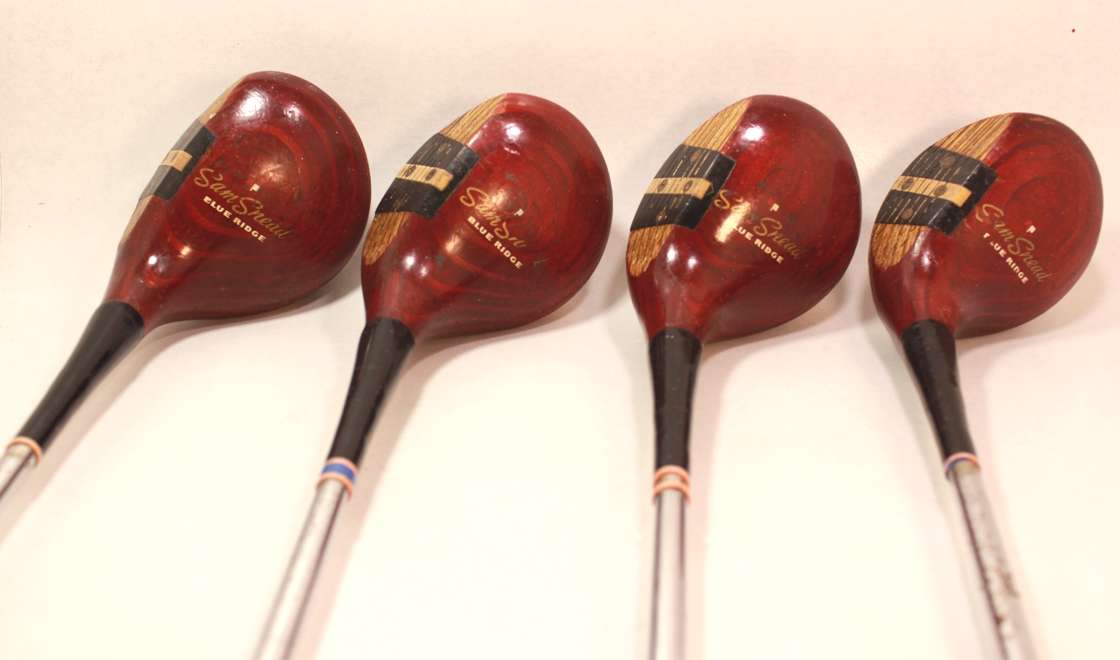 Vintage Set Of Sam Snead Blue Ridge # 4250 Wood Drivers 1 to 4 Made by Wilson Men's RH
