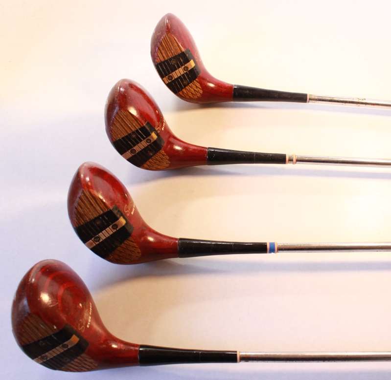 Vintage Set Of Sam Snead Blue Ridge # 4250 Wood Drivers 1 to 4 Made by Wilson Men's RH
