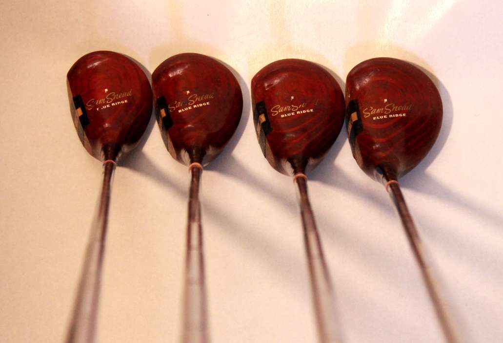 Vintage Set Of Sam Snead Blue Ridge # 4250 Wood Drivers 1 to 4 Made by Wilson Men's RH