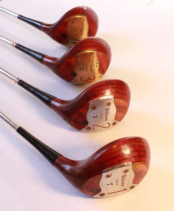 Vintage Set Of Sam Snead Blue Ridge # 4250 Wood Drivers 1 to 4 Made by Wilson Men's RH