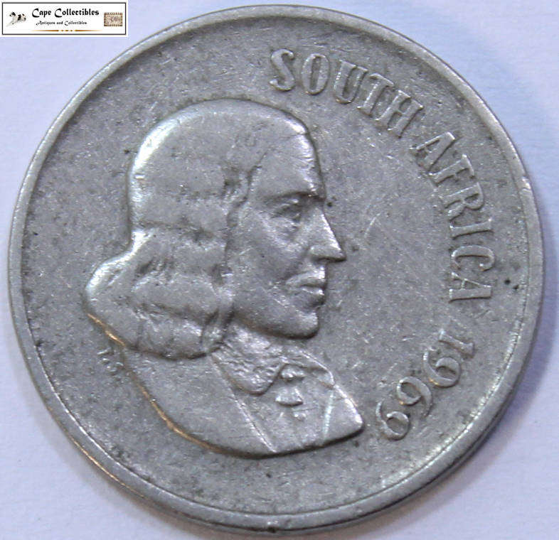 South Africa 10 Cent 1969 Van Riebeeck Coin Circulated