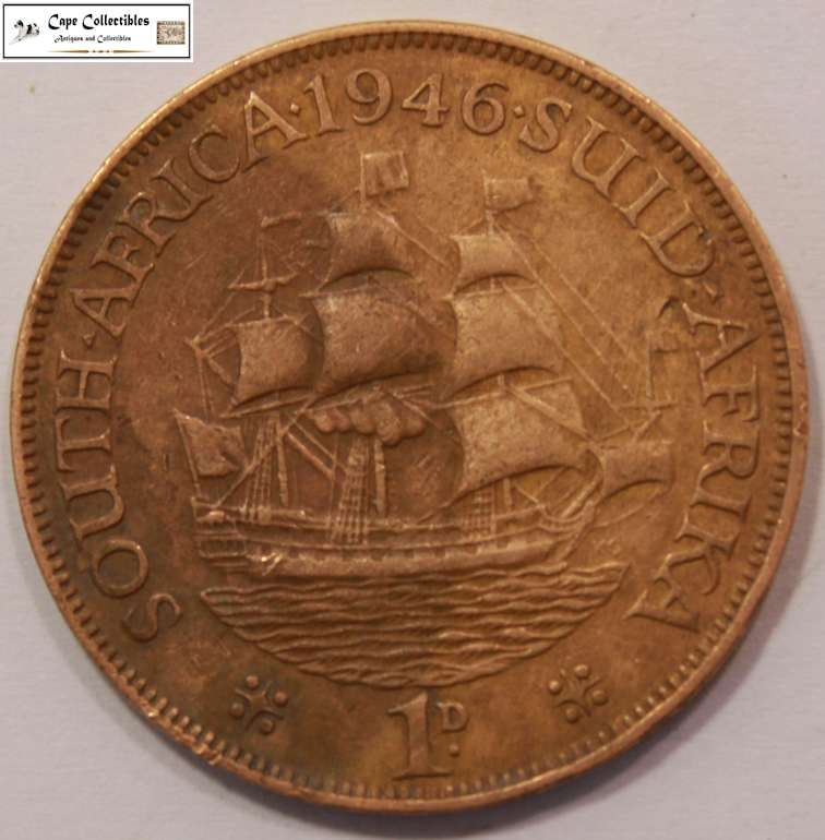 South Africa 1 Penny Coin 1946 Circulated