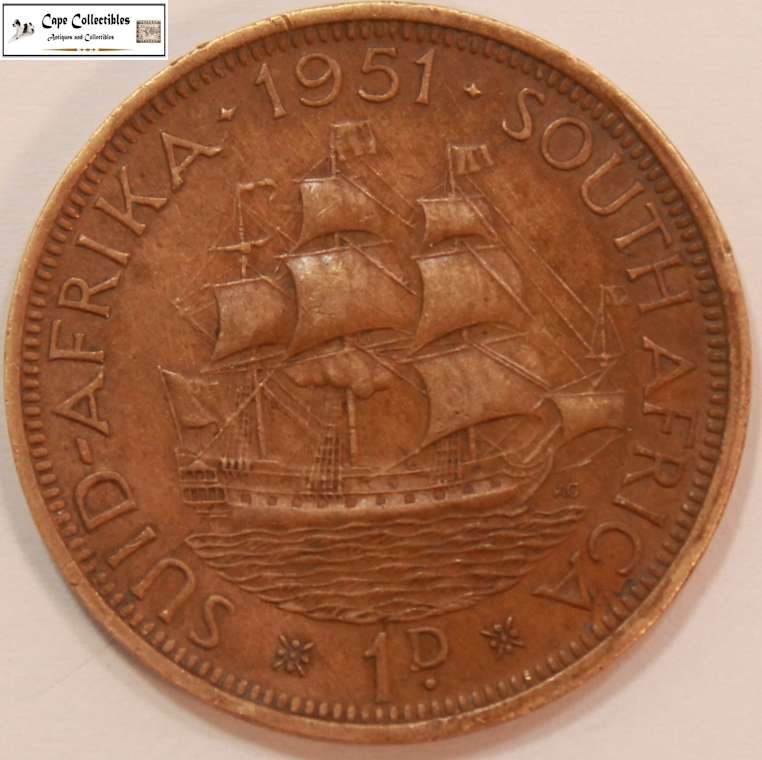 South Africa 1 Penny 1951 Coin Circulated
