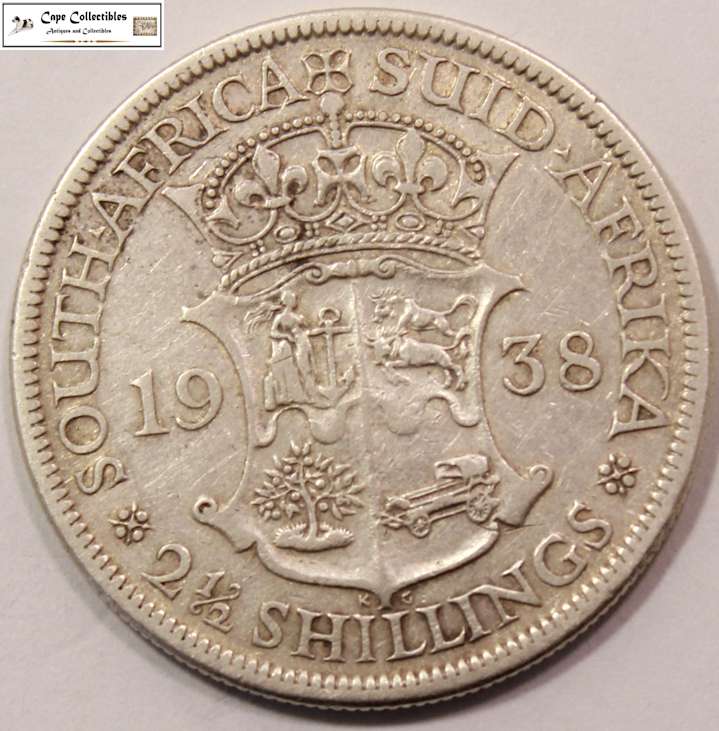 South Africa 2 1/2 Shillings 1938 Coin Circulated