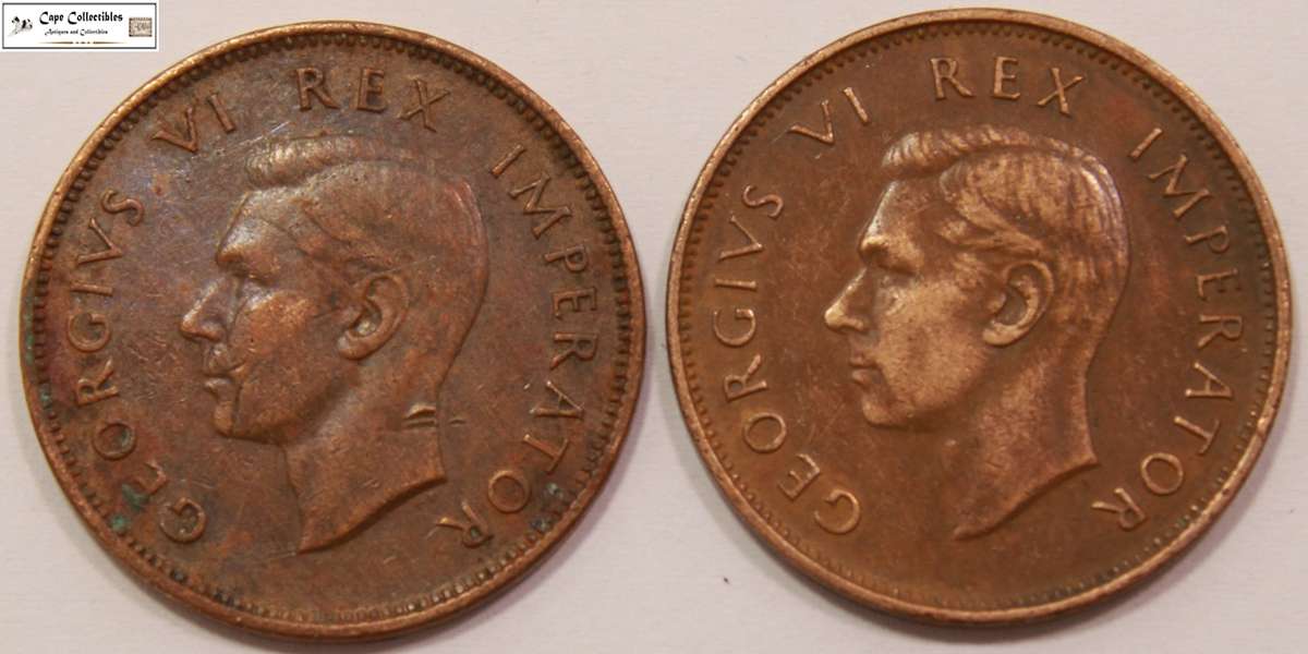 South Africa 1/2 Penny 1942 x 2 Coins (Two Coins) Circulated