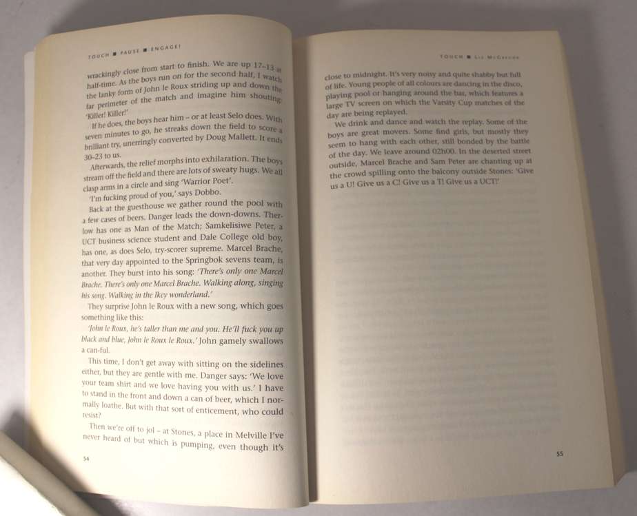 Touch, Pause, Engage! Exploring The Heart Of South African Rugby by Liz McGregor Softcover Book