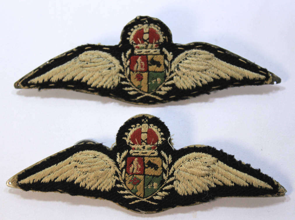 Pair of WW2 South African Air Force Pilots Cloth Wings