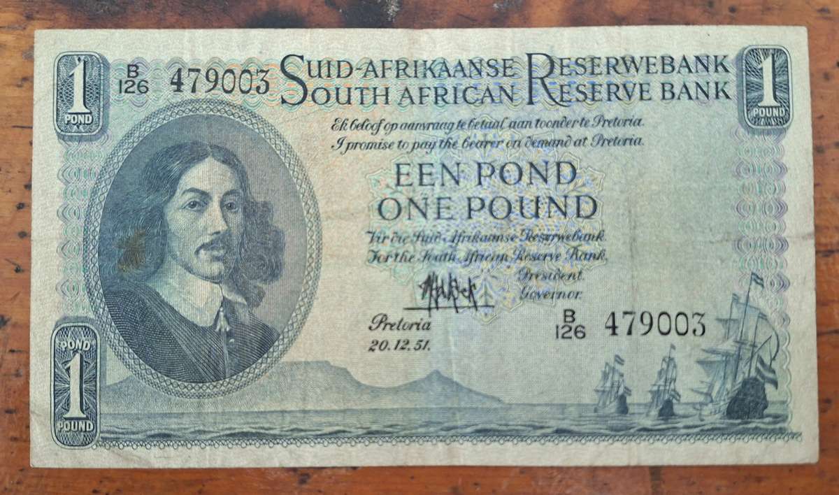 South African One PoundBank Note - M.H. De Kock