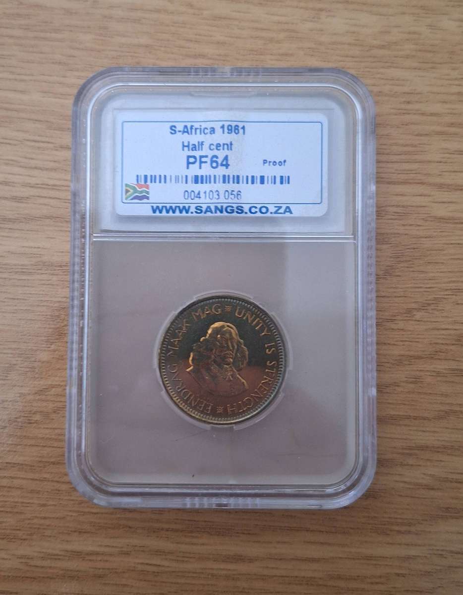1961 South African 1/2 Cent - PF 64