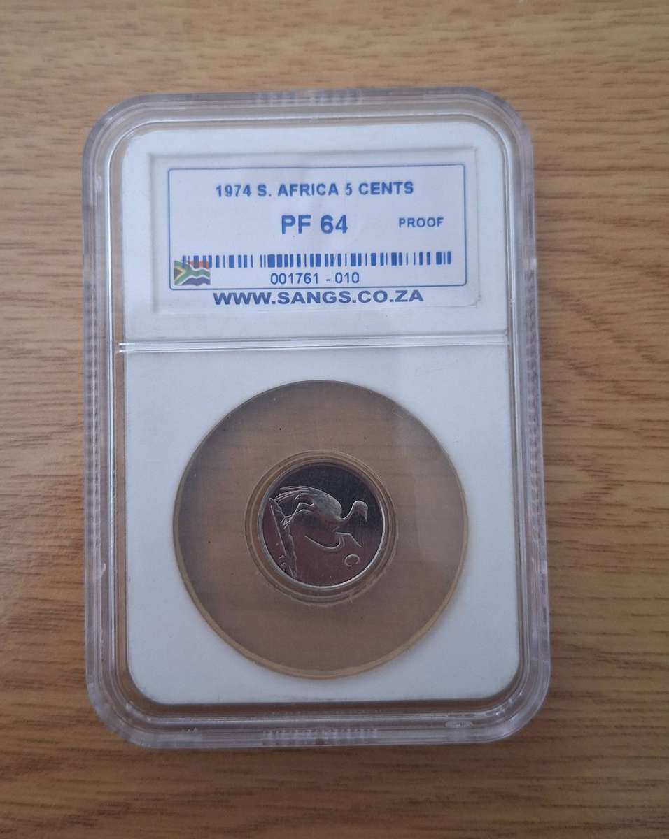 1974 South African 5 Cent - PF 64