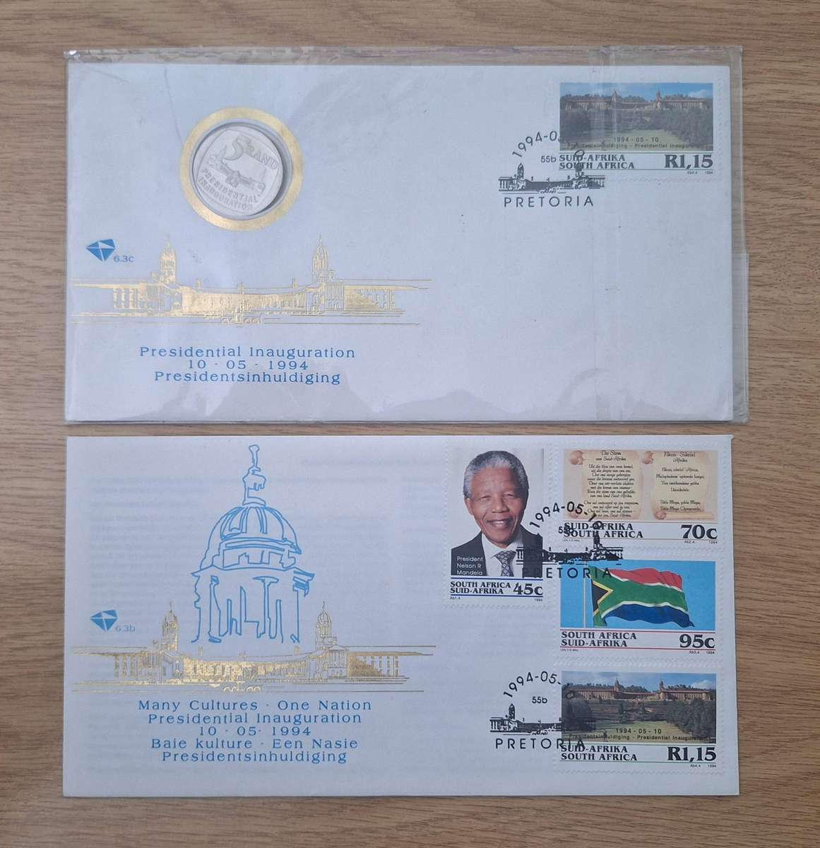 1994 Presidential Inauguration FDC Set with R5 Coin
