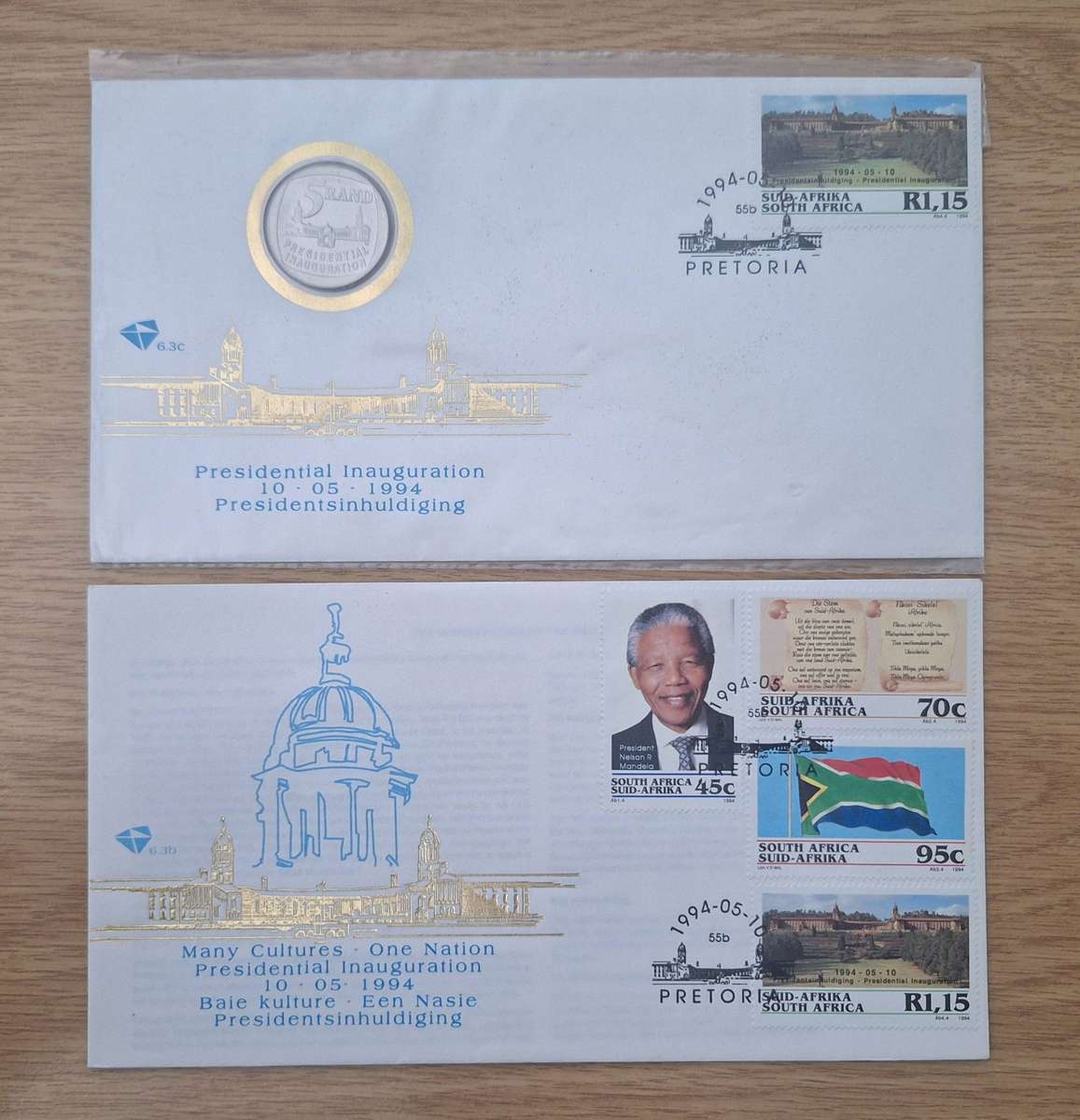1994 Presidential Inauguration FDC Set with R5 Coin