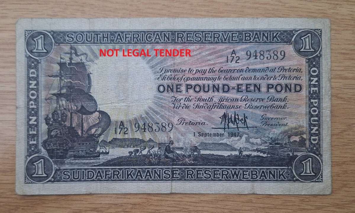 M.H. De Kock - One Pound Bank Note