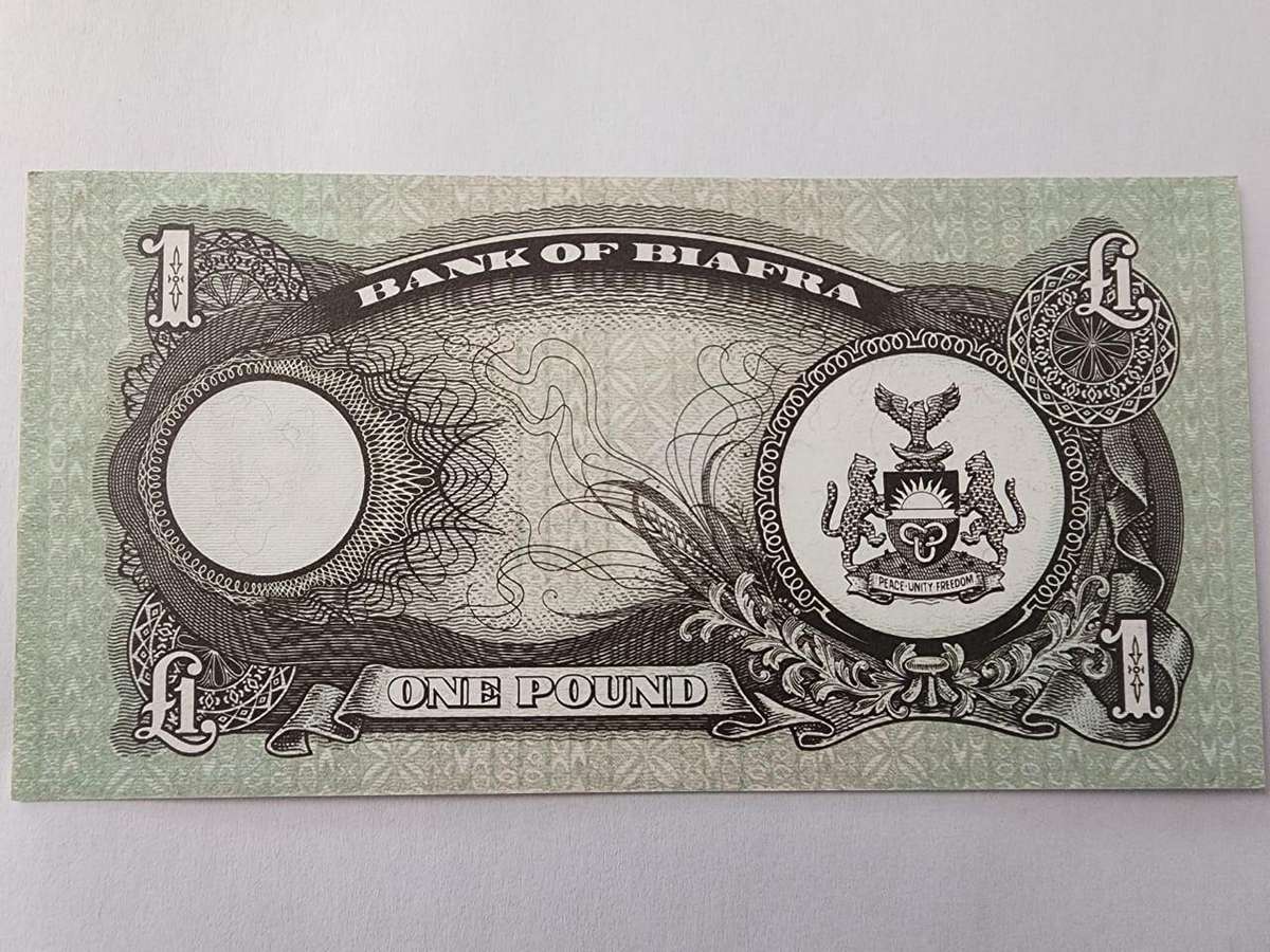 RARE 1968 Biafran One Pound Banknote  Uncirculated