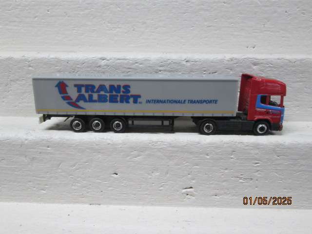 HO SCALE -HERPA - SCANNIA - TRUCK AND TRAILER - TRANS ALBERT