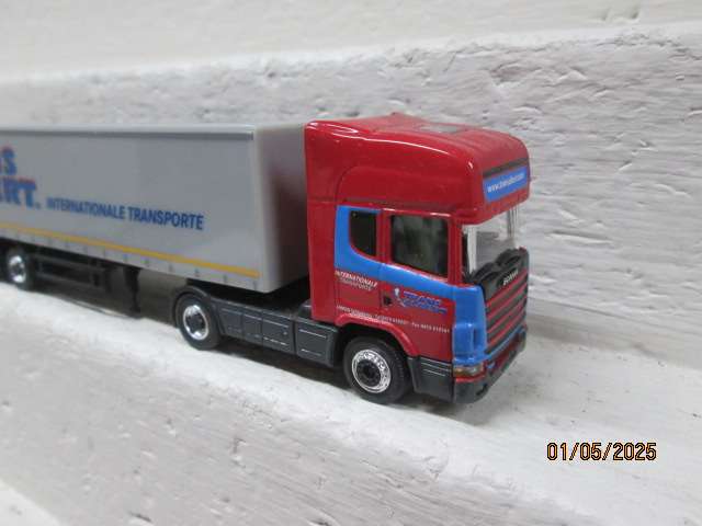HO SCALE -HERPA - SCANNIA - TRUCK AND TRAILER - TRANS ALBERT