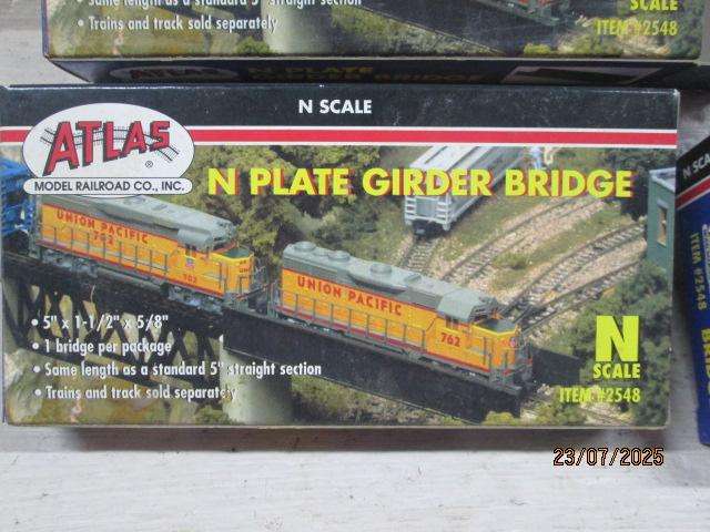N SCALE - ATLAS - GERDER BRIDGES - X3 + PIERRE BRIDGE SUPPORT SETS - X2 - ALL BOXED
