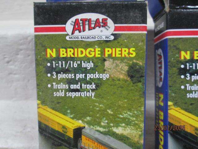 N SCALE - ATLAS - GERDER BRIDGES - X3 + PIERRE BRIDGE SUPPORT SETS - X2 - ALL BOXED