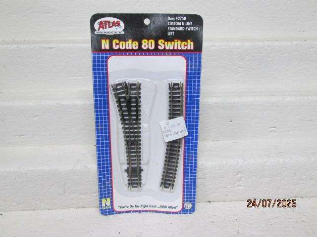N SCALE - ATLAS - STANDARD LEFT HAND POINT - NO.2750 - BOXED