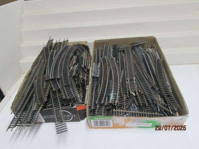 HO / OO SCALE - X2 BEER BOXES FULL OF OFFCUTS/SCRAP TRACK