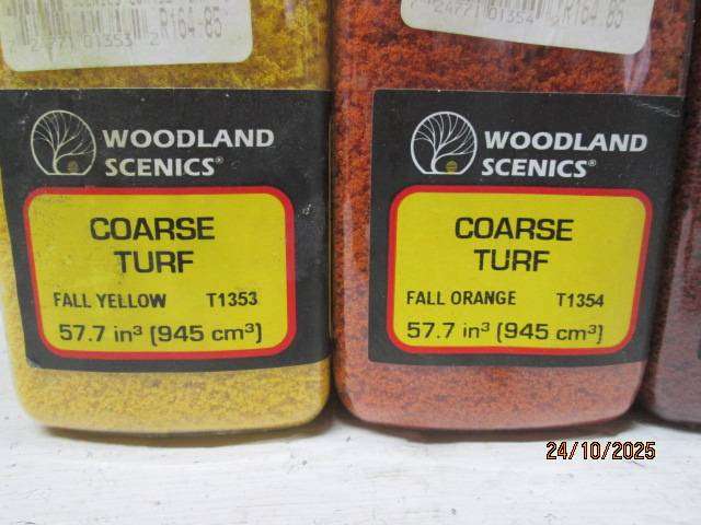 HO SCALE- WOODLAND SCENICS - VARIOUS SCATTER MATERIALS - X4 - BOXED