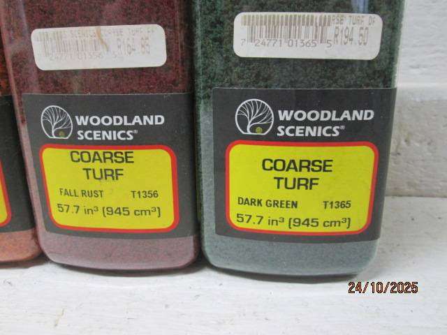 HO SCALE- WOODLAND SCENICS - VARIOUS SCATTER MATERIALS - X4 - BOXED