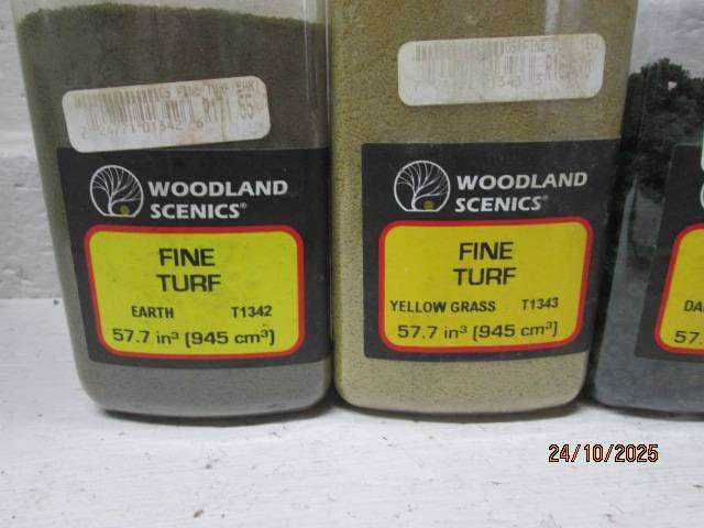 HO SCALE- WOODLAND SCENICS - VARIOUS SCATTER MATERIALS - X7 - BOXED