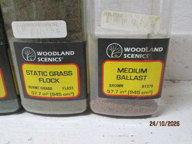 HO SCALE- WOODLAND SCENICS - VARIOUS SCATTER MATERIALS - X7 - BOXED