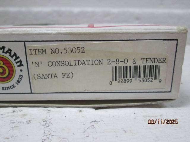 N SCALE - BACHMANN - 2-8-0 STEAM LOCOMOTIVE - BOXED